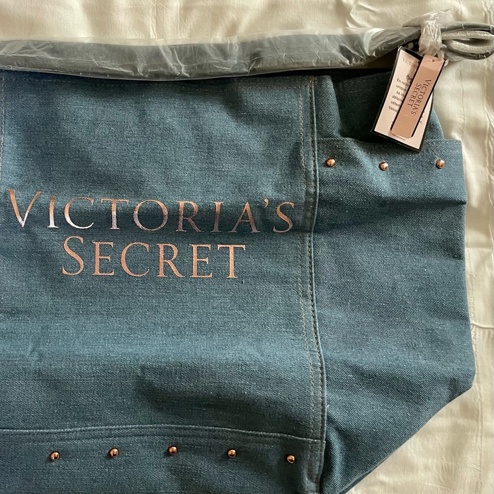 Victoria’s Secret denim tote bag.